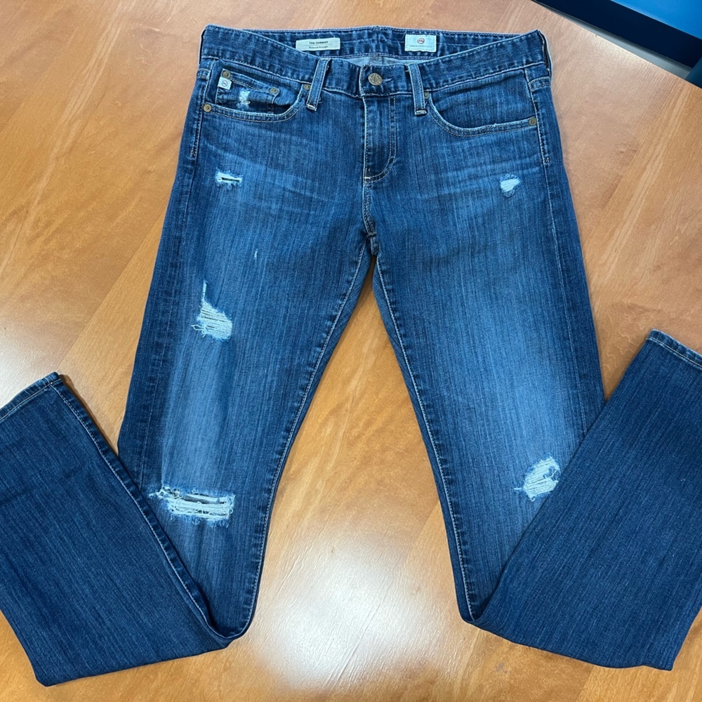 AG Adriano Goldschmied Women's Straight Leg Jeans - Dark Blue